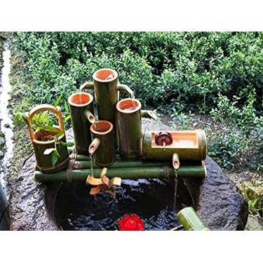 Imagem de Kit de fonte de bambu solar, fonte de água solar, para decoração de casa de jardim, cachoeira, jardim, jardim, água, decoração
