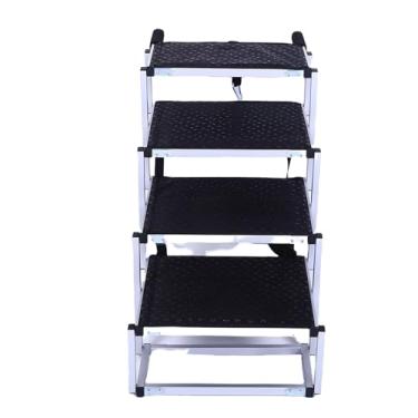 Imagem de Fockety Escadas para cães de grande porte, rampa portátil dobrável de 5 degraus para carros, caminhões e SUVs, escadas leves de liga de alumínio para animais de estimação