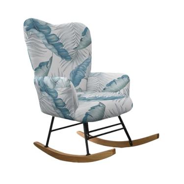 Imagem de CRFATOP 1 capa para cadeira de balanço de berçário impressa para cadeira de balanço estofada, capa para poltrona de banquete, capa elástica, protetor de móveis para sala de estar, quarto, escritórios