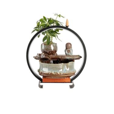 Imagem de Fonte de mesa estilo chinês ornamentos de aquário de mesa ornamentos de água criativos ornamentos de decoração de abertura de hotel enfeites de decoração de cachoeira interior característica fonte