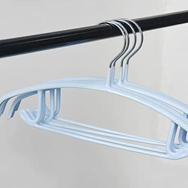 Imagem de Cabides infantis premium antiderrapantes [conjunto de 20/10] – cabides espessos de aço resistente antiferrugem, economia de espaço, arejador interno cinza resistente e durável (bege 30,5 x 15,5 cm