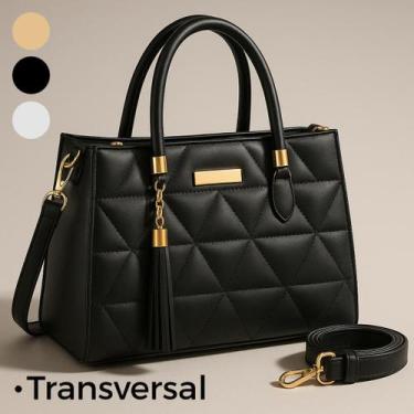 Imagem de Bolsa Feminina Média Alça Transversal Bordada Bag de Ombro Detalhes Do