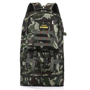 Imagem de Mochila Resistente Impermeavel Camuflada Grande 5 Bolsos Camping Trilh