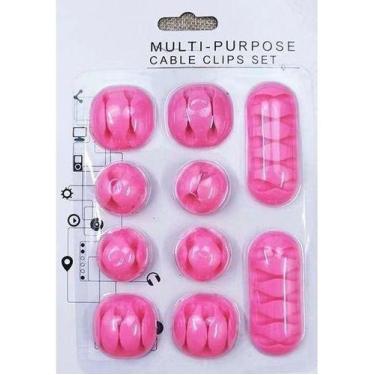 Imagem de Organizador De Fio Cabos De Celulares Com Diversos Clips - oem, Branco