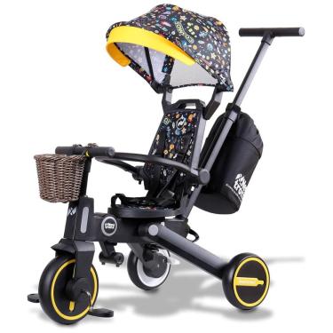 Imagem de Triciclo Infantil com Cesta, Mochila de Viagem e Bolsa para os Pais para Crianças de 1 a 5 Anos, NewtronX, Roxo