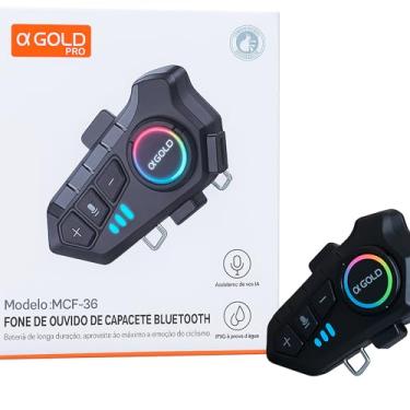 Imagem de Fone de Ouvido Bluetooth para Capacete A’Gold MCF-36 IPX6 Microfone RGB Assistente de Voz Som Estéreo e Proteção IPX6 Ideal para Motociclistas, Ciclistas e Aventuras ao Ar Livre