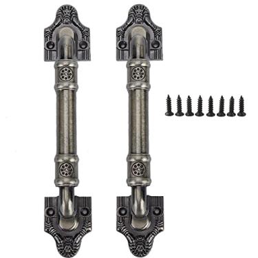 Imagem de Maçaneta de porta de celeiro vintage, 2 peças, kit de puxador de ferragens estilo retrô para armário de gaveta de guarda-roupa, design elegante, fácil instalação, material de metal