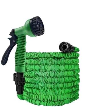 Imagem de Mangueira Magica de Jardim Retrátil 15m 30m Metros Flexível irrigação 7 Tipos De Jato(VERDE,15 METROS)