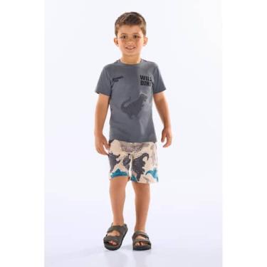 Imagem de Conjunto Infantil Camiseta e Bermuda Up Baby, Cinza, 2