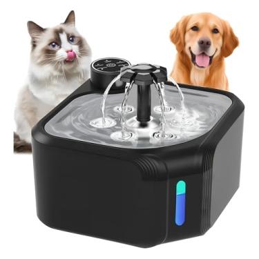 Imagem de Bebedouro para Gatos e Cães, 2.8 L 304 Fonte Gato Inox Comedouros, Filtragem Automática, Torneira com Sensor Infravermelho, Sem Fio, Tipo-C Recarregável, Seguro e Antiderramamento, Silenciosa, Bivolt