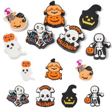 Imagem de Beadthoven 7 peças de contas de silicone de Halloween para canetas, abóbora, caveira, fantasma, contas focais de silicone para fazer chaveiros, Halloween, faça você mesmo, espaçadores de borracha para