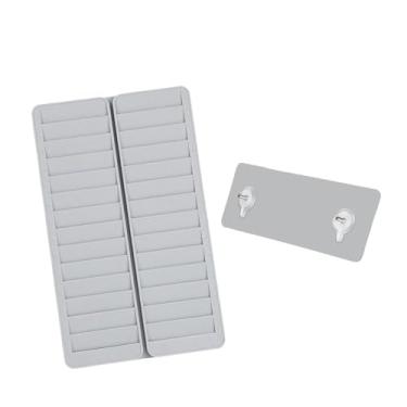 Imagem de KiBcsLic Suporte para cartão de ponto, acessórios de mesa versáteis, porta-identidade compacto com 28 bolsos, porta-cartões de ponto para marcar entrada e