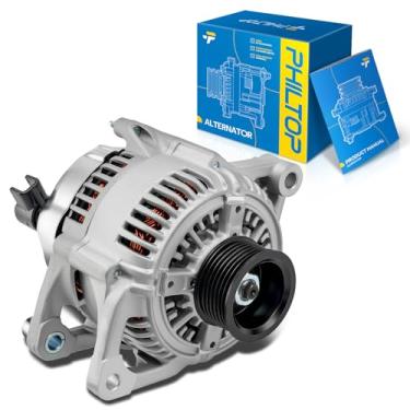 Imagem de PHILTOP Alternador compatível com Ram 1500 1997 todos os modelos/1998 5.2L/98-99 3.9L 5.9L, Dakota 97-98 3.9L 5.2L/98 5.9L, Grand Cherokee 97-98 5.2L/98 5.9L Replace 13742N 12V 12V 12V 36Amp CW Polia