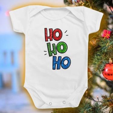 Imagem de Body Para Bebê De Natal Ho Ho Ho Papai Noel Festa Infantil - Borizinho