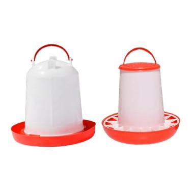 Imagem de Ｂｅｓｇａ Conjunto de Comedouro E Bebedouro para Galinhas, Balde Portátil Automático para água E Ração, Sem Desperdício, Ideal para Alimentar Gansos E Outras Av, 17x15cm 18.5x18cm