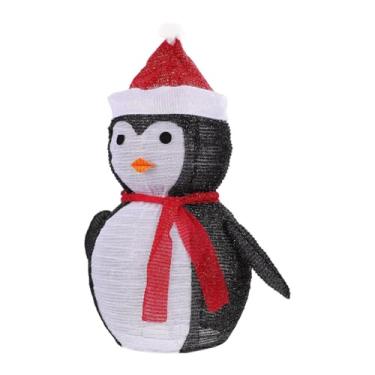 Imagem de MotiveTech Decoração de Natal iluminada, enfeite de Natal para áreas externas, estatuetas de Papai Noel com decorações de jardim LED para cozinha, Pinguim de Natal