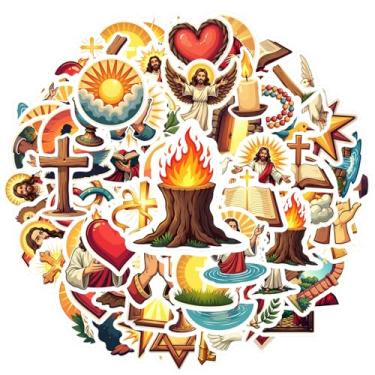 Imagem de 70 pçs adesivos religiosos cristãos Jesus oração fé religiosa Jesus adesivos inspiradores para telefone faça você mesmo, laptop, scrapbook, bicicleta, caderno, bagagem, copo de celular