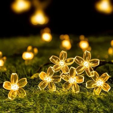 Imagem de Pisca Pisca Natal, Cordão de Luz Led Solar 5m à Prova D’áGua – Pisca Pisca Decorativo para Jardim, Natal e Festas(Branco Quente)