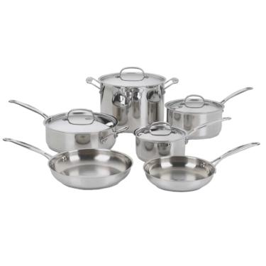 Imagem de CONJUNTO CUISINART DE PANELAS CHEF'S CLASSIC 10 PEÇAS EM AÇO INOX 77-10P1