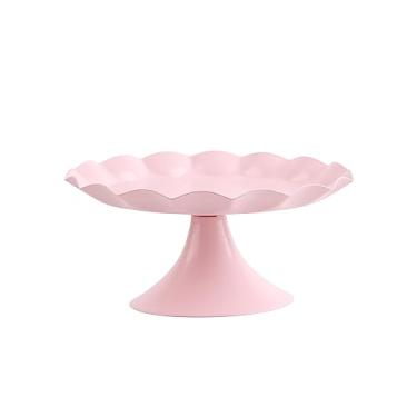 Imagem de Suporte para bolo tyenaza, bandeja de bolo decorativo minimalista estável para cupcake de sobremesa rosa, para festa, festa de festas, casamentos, aniversário (Arte de ferro)