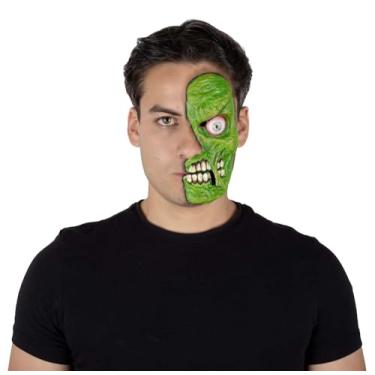 Imagem de Ghoulish Productions Half Mask Green Zombie Latex Appliances. Scary Zombie Appliance. Green Zombie Appliance. Zombie Latex Appliance. Ideal for use in Halloween Makeup, Halloween Accesory
