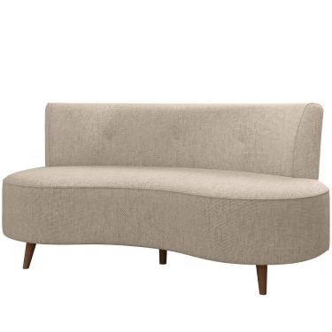 Imagem de Sofá Chaise Living 2 Lugares 135cm Para Sala Istambul K01 Linho Bege - Lyam Decor