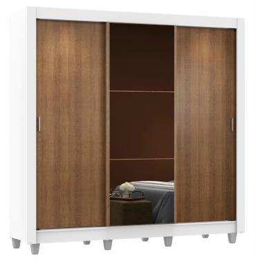 Imagem de Guarda Roupa Casal Mônaco 3 Portas Correr com Espelho Madesa
