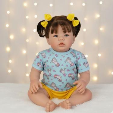 Imagem de Bebe Reborn Menina Super Realista Com Enxoval Completo - Mundo Azul e 