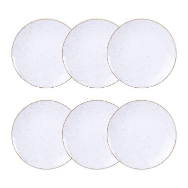 Imagem de Jogo De Pratos Sobremesa Rústico 6 Peças 21 Cm Porcelana Decorada Tramontina