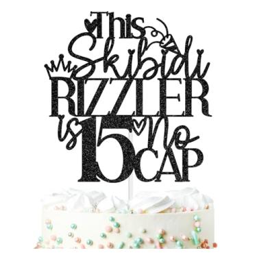 Imagem de This Skibidi Rizzler is 15 No Cap Cake Topper, Bruh I'm 15, Hello Fifteen, Happy 15th Birthday Party Decorations Supplies for Boy Girl