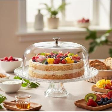 Imagem de Boleira de Vidro Redonda com Tampa e Pé Ruvolo - Prato para Bolo Home 