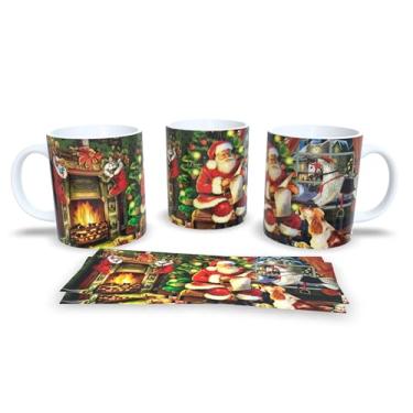 Imagem de Caneca Natalina de Cerâmica, Verde Água com Bonecos de Neve, 325ml, Design Decorativo Feliz Natal, Resistente a Microondas, Ideal para Casa e Escritório (10)