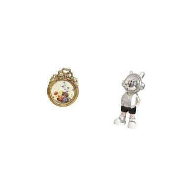 Imagem de Fenteer Porta-retratos Antigo de, Estátua Vintage, Moldura Redonda, Estilo Punk, Criativo, Moderno, Ornamentado, Europeu, para Mesa Ou Parede, Idea