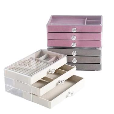 Imagem de Porta Joia Acrílico Brinco Anel Compartimento Caixa De Armazenamento De Jóias(Aleatorio)