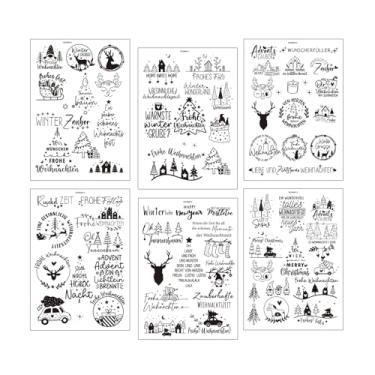 Imagem de 6 peças de adesivos de escorregador de água com padrão de palavras de saudação alemãs para decoração de caneca de garrafa de água copo de vidro