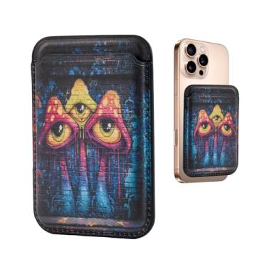 Imagem de FiitCASE Suporte magnético para cartão MagSafe - carteiras de telefone com design fofo de couro PU para mulheres adolescentes e meninas finas para iPhone 16/15/14/13/12 Pro Max, serve para 3 cartões