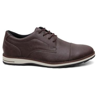 Imagem de Sapato Oxford Masculino Vicerinne Cadarço Café Urbano Moderno Elegante Homem Estilo Casual