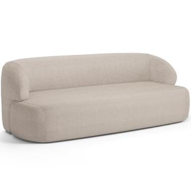 Imagem de Sofá 2 Lugares Curvo Orgânico Para Sala Living 150cm Barolo L06 Linho Bege - Lyam Decor