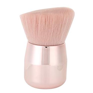 Imagem de Pincel de blush profissional, fibra macia, cabelo, maquiagem, para bochecha, base em pó solto, cabo de alumínio, rosa, 4cm, ideal para viagem, beleza essencial