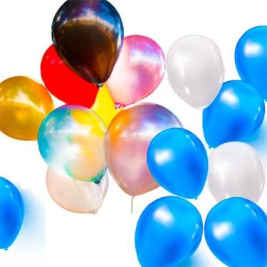 Imagem de 50 Bexigas balões nº 9 lisos Decoração festa mais brilho - FestBall