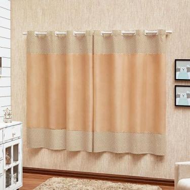 Imagem de Cortina Infantil Estampada 2M X 1,70M Listrado Bege Neutra - Beatriz E