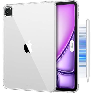 Imagem de PAIDAAR Capa transparente para iPad Pro de 12,9 polegadas (6ª/5ª geração) iPad Air de 13 polegadas [não amarela] [proteção de grau militar de 3 metros] Capa transparente com acrílico rígido (traseira