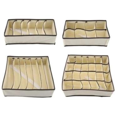 Imagem de Kit 4 Organizador Gaveta Cueca Meia Sutiã Calcinha