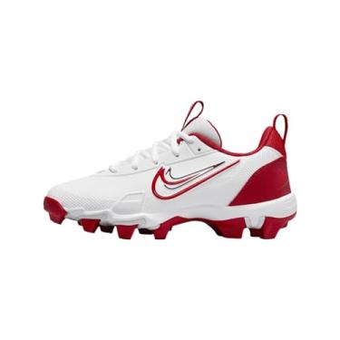 Imagem de Nike Chuteira de beisebol Force Trout 9 Keystone Big Kids (FB9731-104, branco/platina pura/vermelho da equipe/vermelho universitário), Branco/platina pura/vermelho de equipe/vermelho universitário, 10