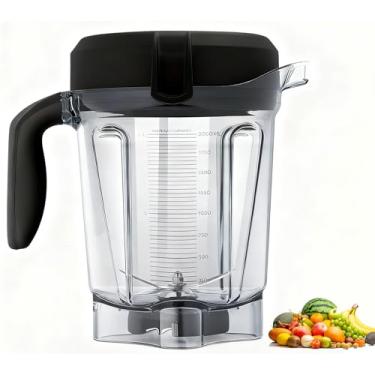 Imagem de Jarras de liquidificador compatíveis com o recipiente Vitamix 1,8 g de perfil baixo, copo de reposição - 5200/7500/5000/6300/750/E310/VM0102/VM0103/VM0197 peças de reposição para liquidificador.