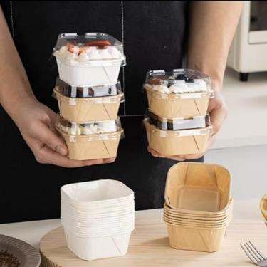 Imagem de Caixas de bolo descartáveis de 20 peças, leves e espaçosas, design anti-esmagamento embutido para evitar manchas, adequado para padarias e uso doméstico