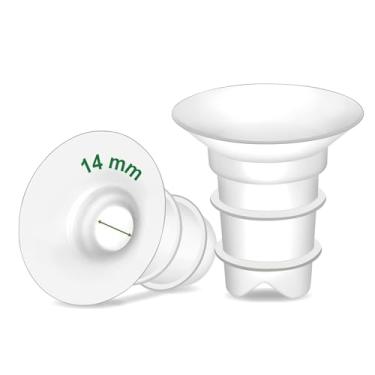 Imagem de Inserções de flange Maymom de 14 mm (longo Plus) compatíveis com flanges Freemie de 25 mm; compatível com flange Medela PersonalFit de 24 mm, flange Spectra 24 mm, Momcozy S9 Pro/S12 Pro, pacote com 2