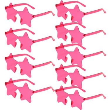 Imagem de MIUSKATL Pacote com 9 óculos de sol estrela, óculos coloridos em forma de estrela sem aro, suprimentos de lembrancinhas de festa unissex para praia, piscina, ar livre, 9 rosa choque, Normal