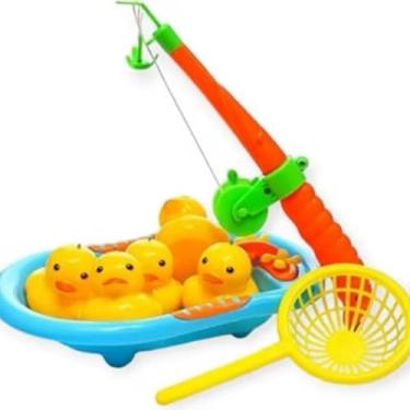 Imagem de Banho Divertido Com Patinhos Banheira Varinha De Pesca Brinquedo Infantil