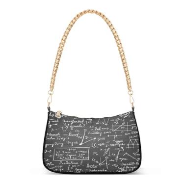 Imagem de CEBUGI Bolsas transversais femininas bolsa de ombro com fundo matemático bolsa clutch elegante com alça de corrente